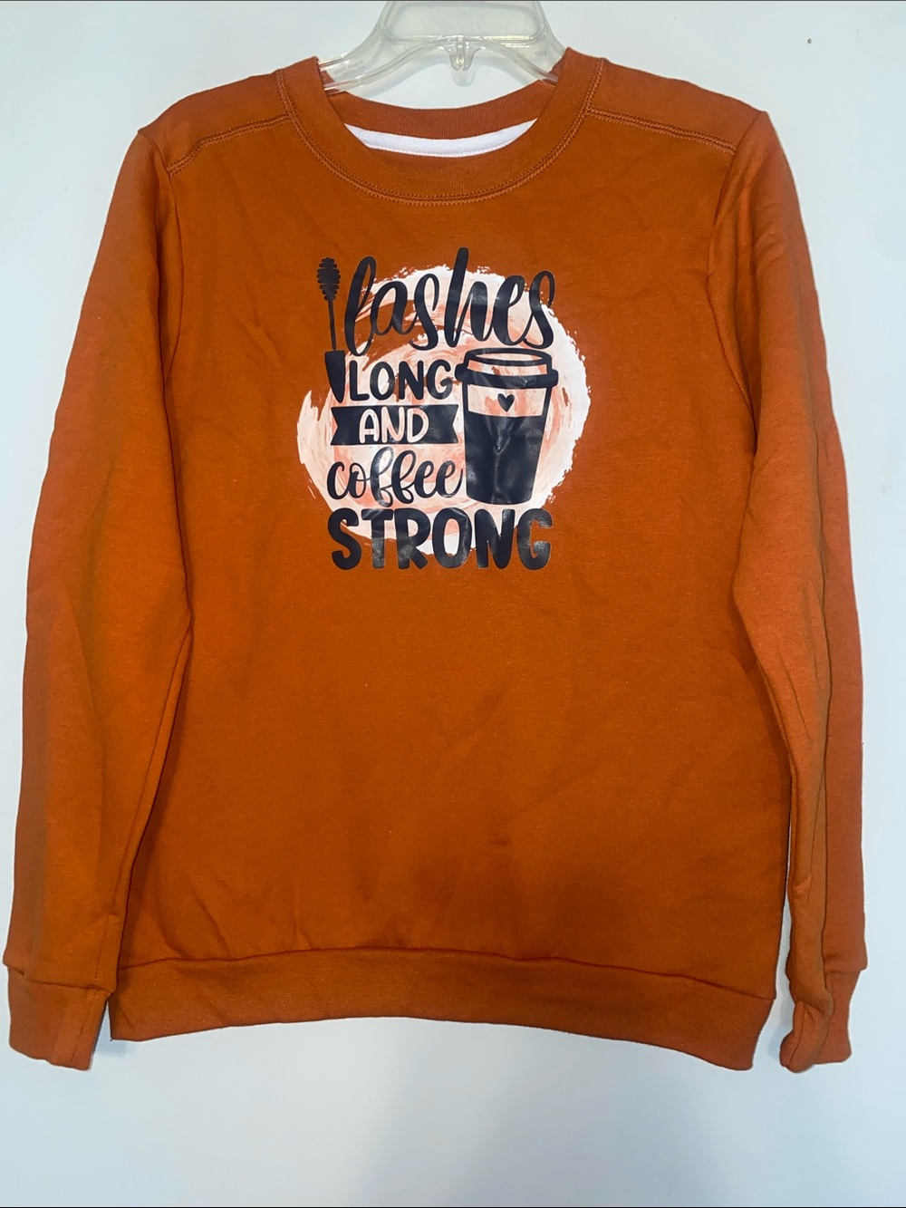Anvil Rust Orange Crewneck Sweatshirt with White Trim